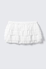White - Layered Frill Mini Skirt - 4