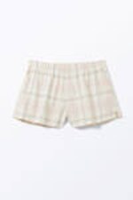 Beige Check - Flannel Boxer Shorts - 3