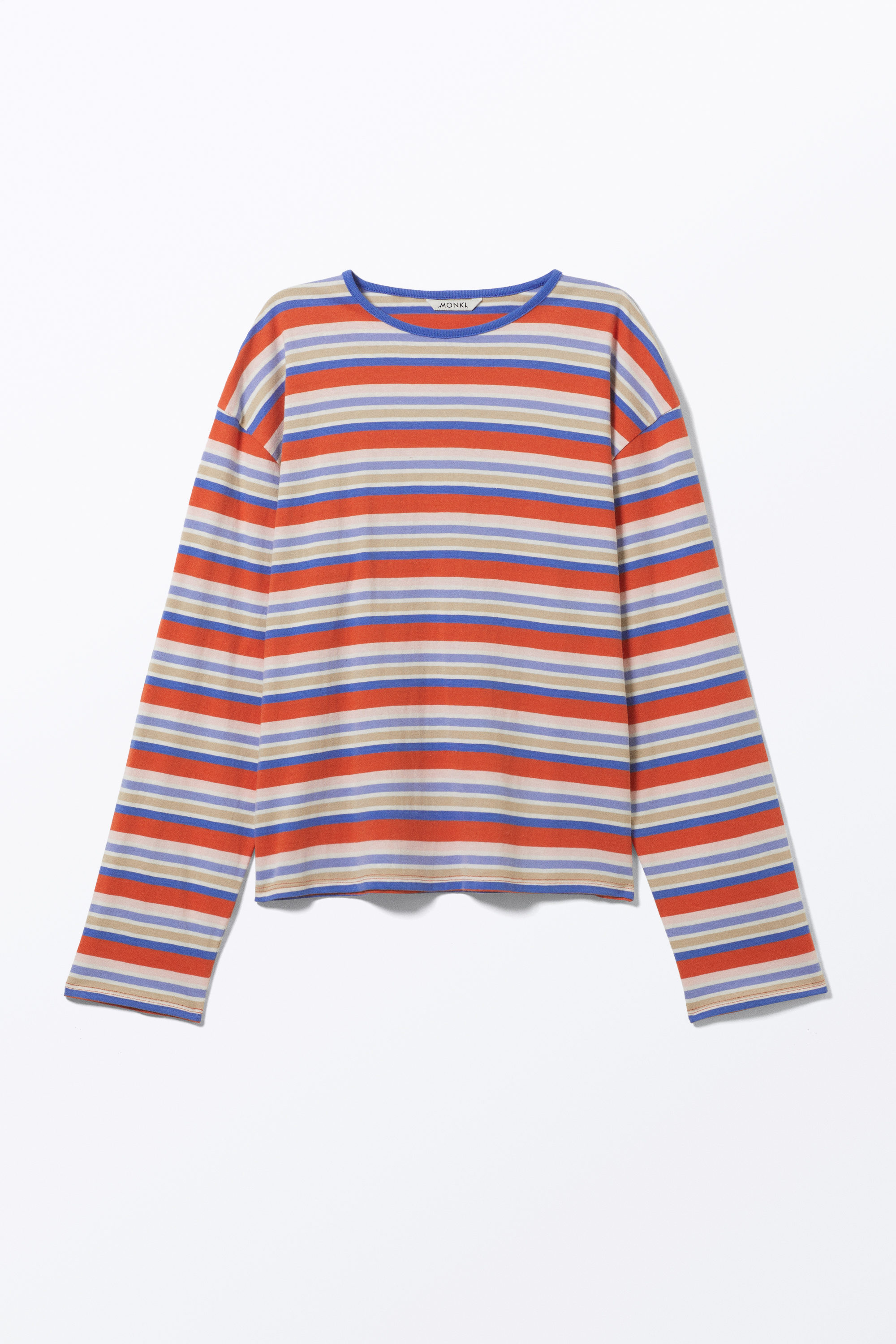 Bright Orange - Multi-stripe - Boxy Sleeve T-Shirt - 3