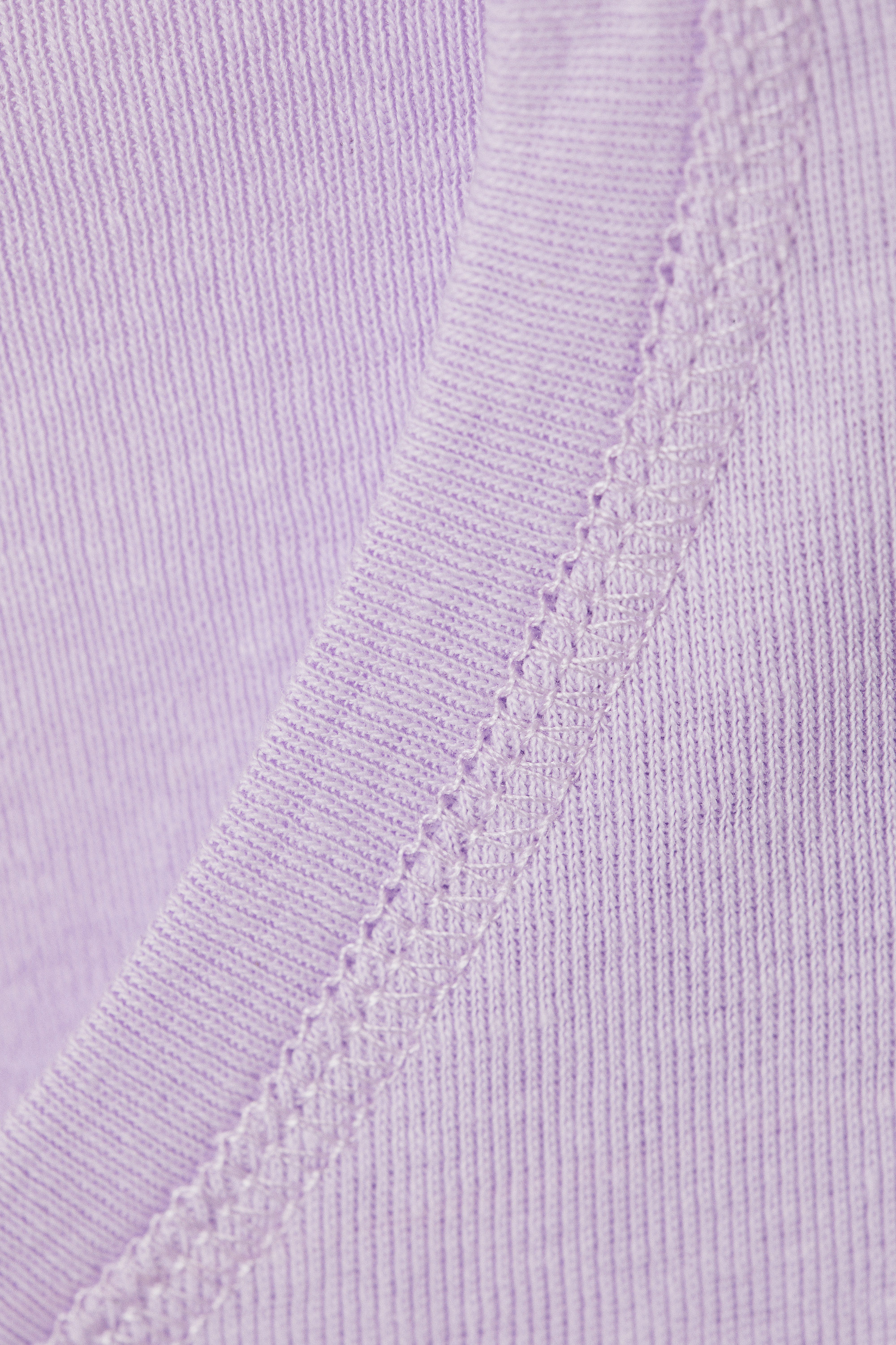 Lilac - Cropped Fitted Cotton T-Shirt - 4