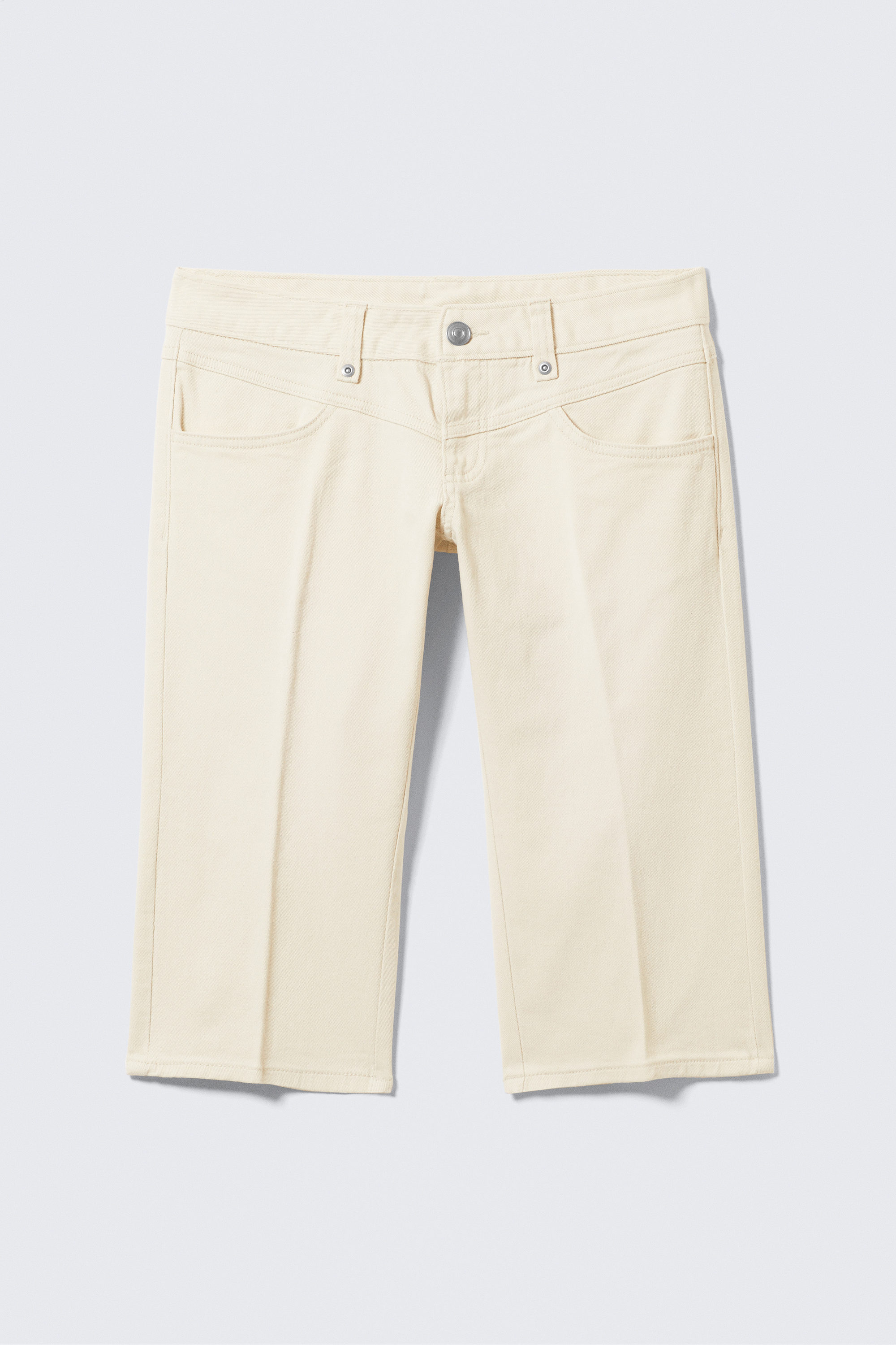 Dusty White - Ultra Low Rise Capri Trousers - 2