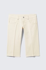 Dusty White - Ultra Low Rise Capri Trousers - 4