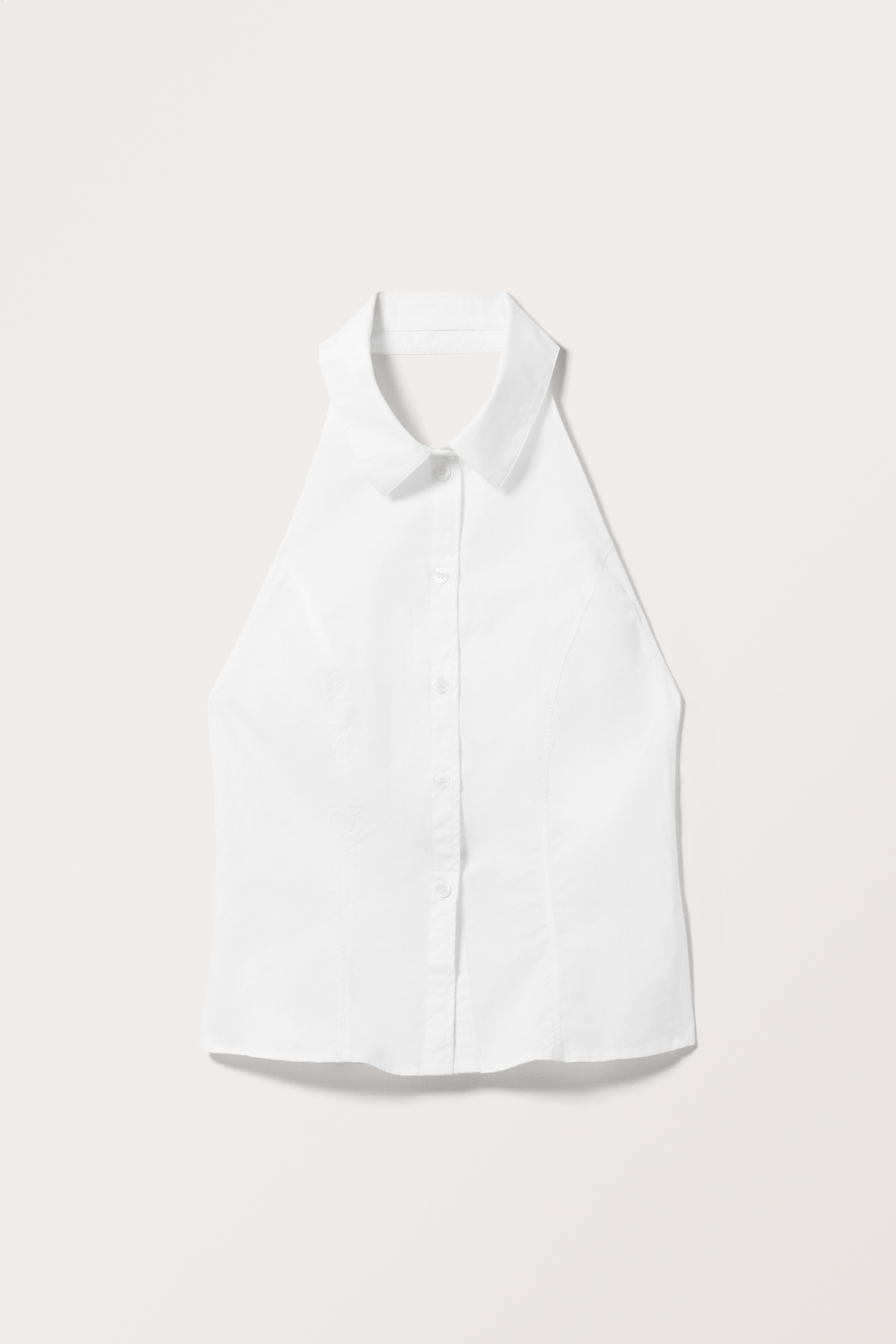 View larger image: Sleeveless Halter Poplin Shirt - White - Ladies | H&M GB 1