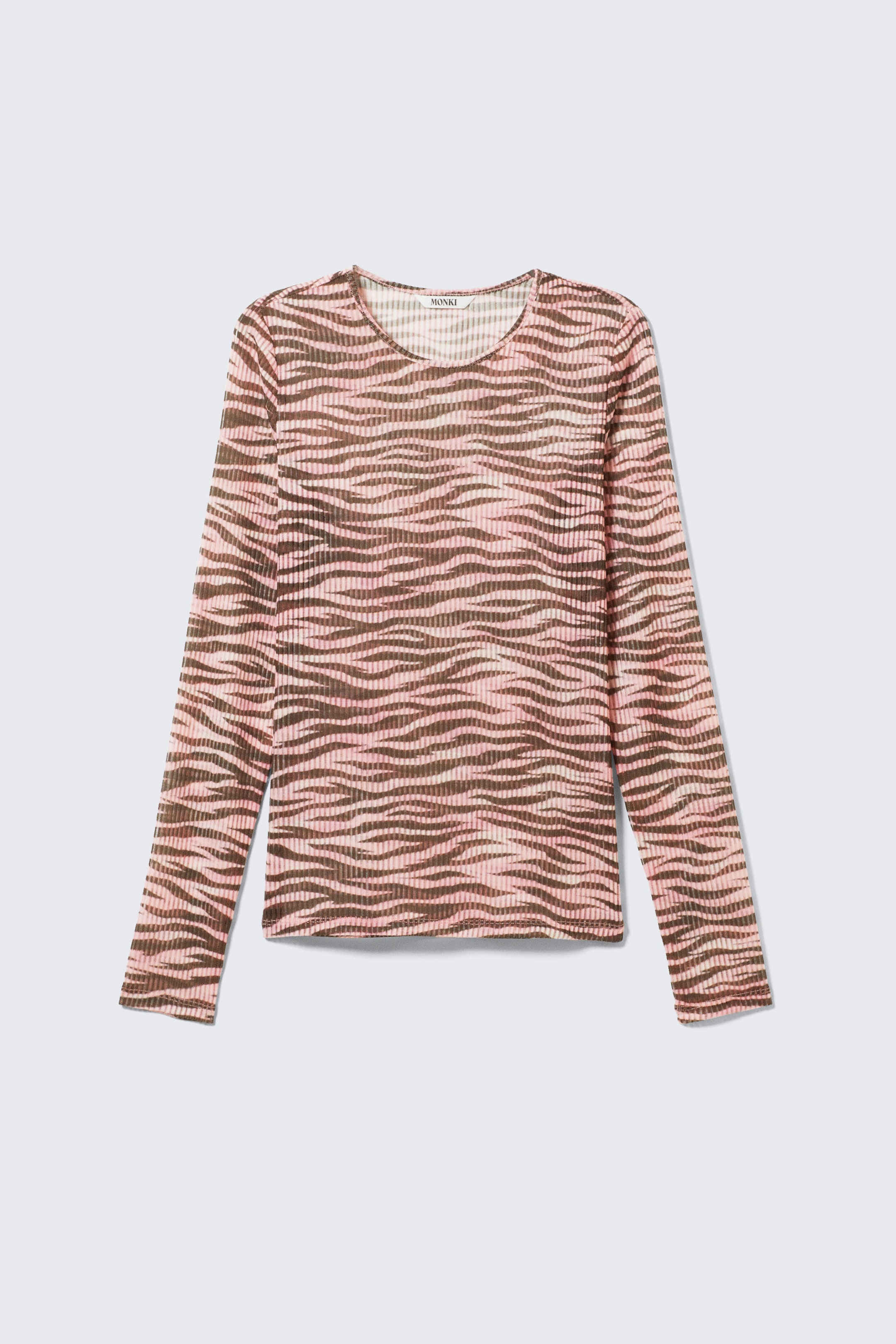 Pinke Tigerstreifen - Langärmliges Oberteil aus bedrucktem Mesh - 4
