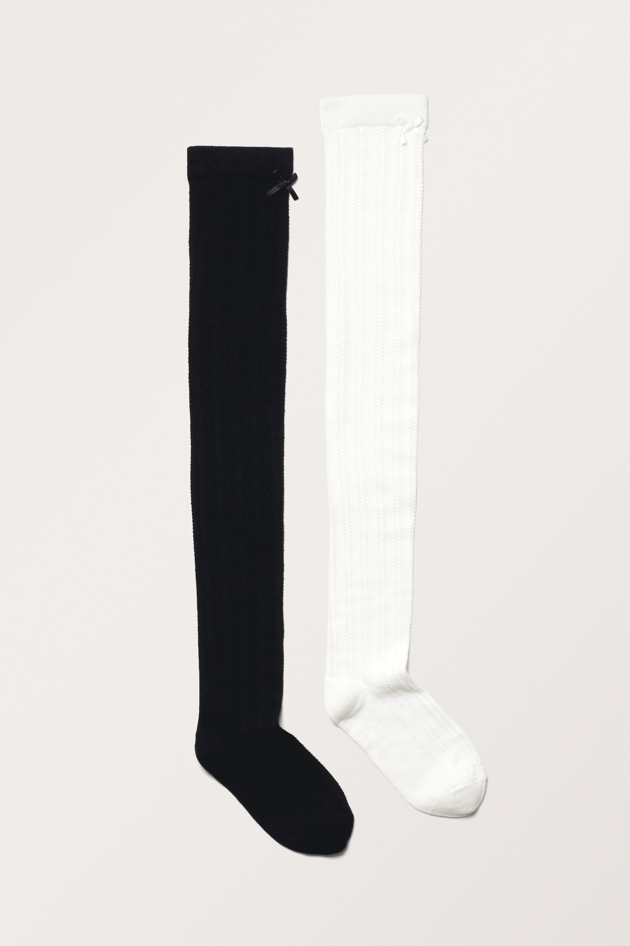 Black & White - 2-pack Pointelle Knee Socks - 0
