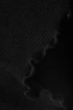 Black - Ribbed Frilled Mini Shorts - 7
