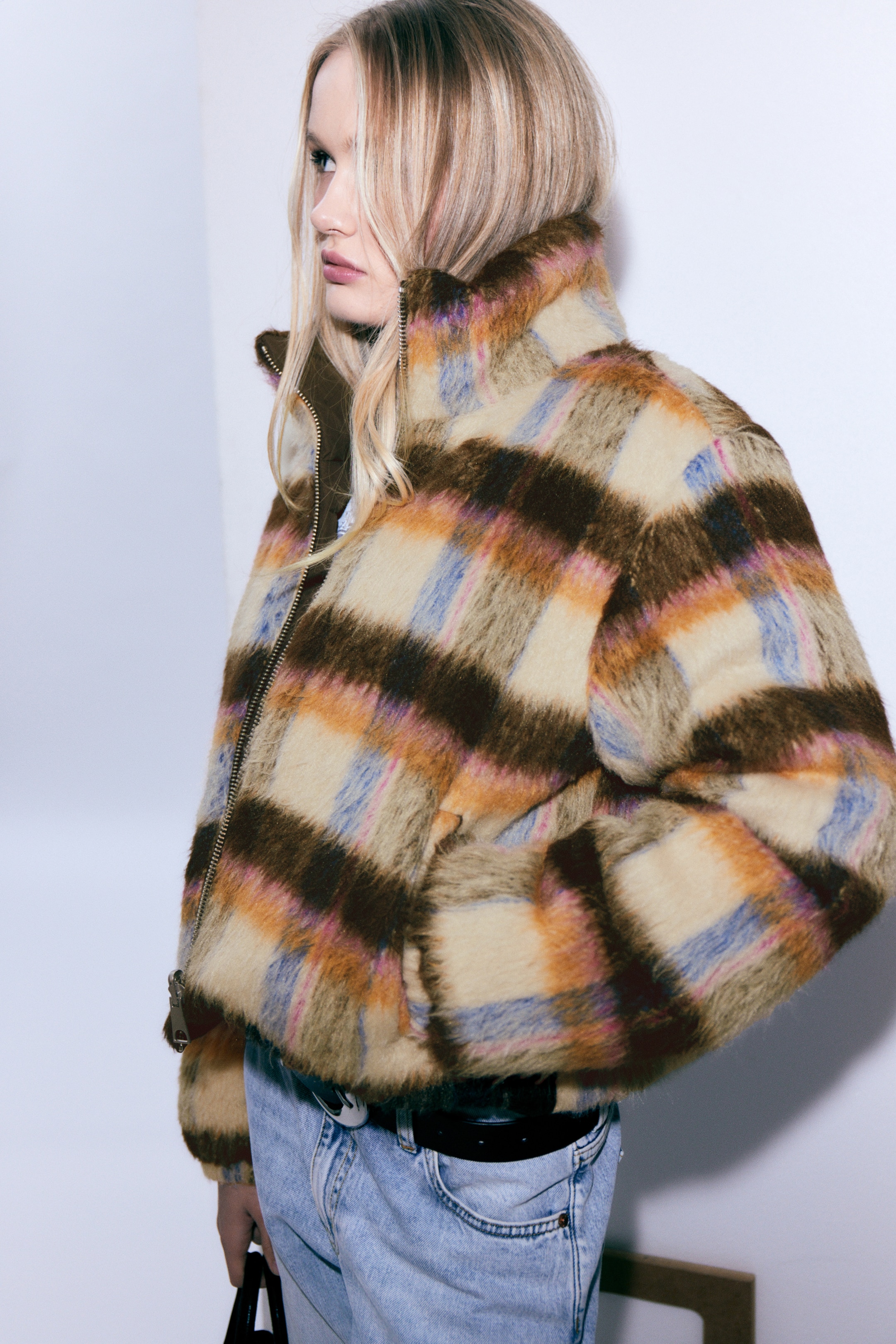 View larger image: Reversible Padded Puffer Jacket - Dark Brown/Checked - Ladies | H&M GB 1