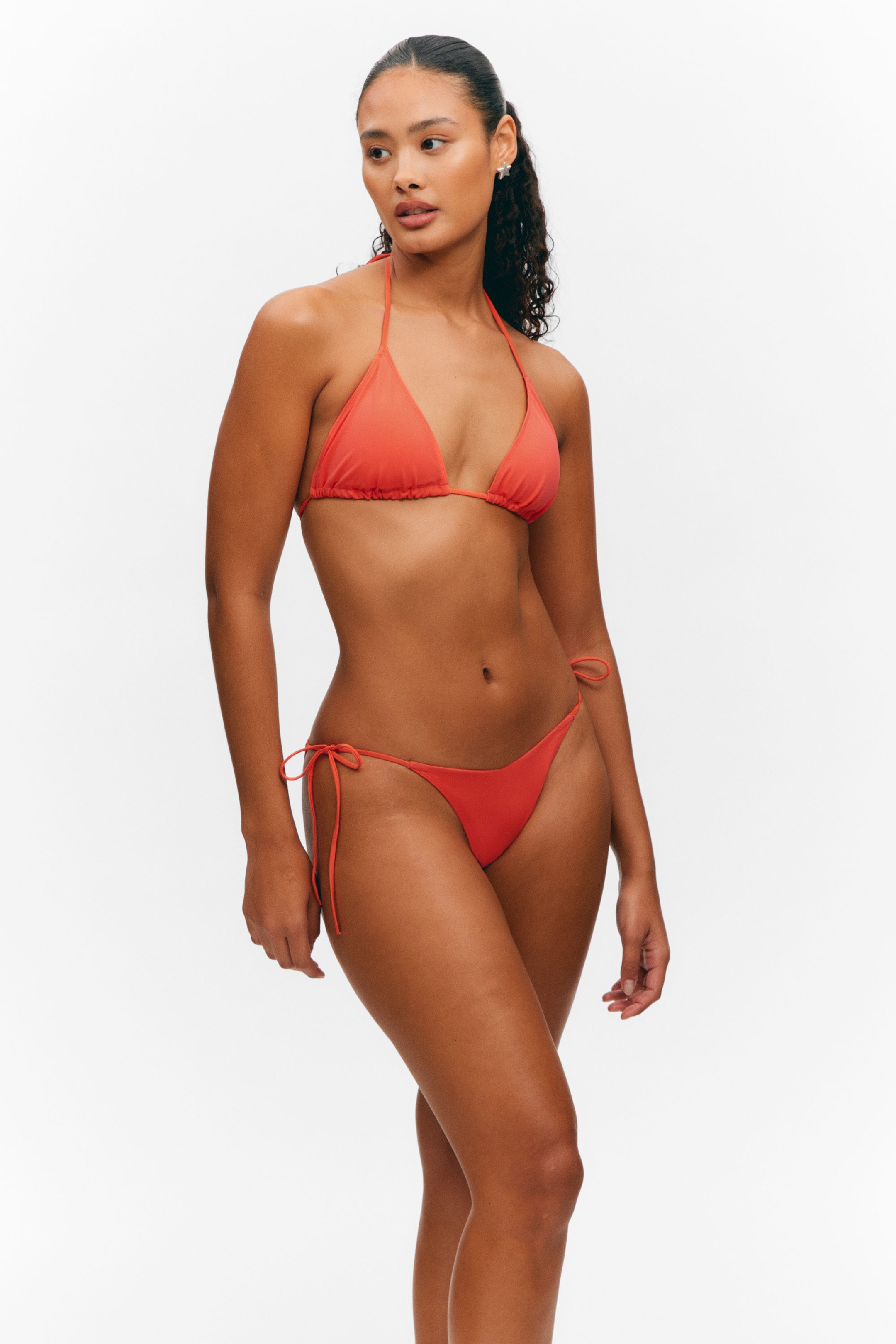 Bright Red - Strappy Bikini Bottoms - 2