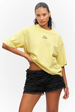 Light Yellow - Dizzy Diamonds - Boxy Fit Printed T-Shirt - 0