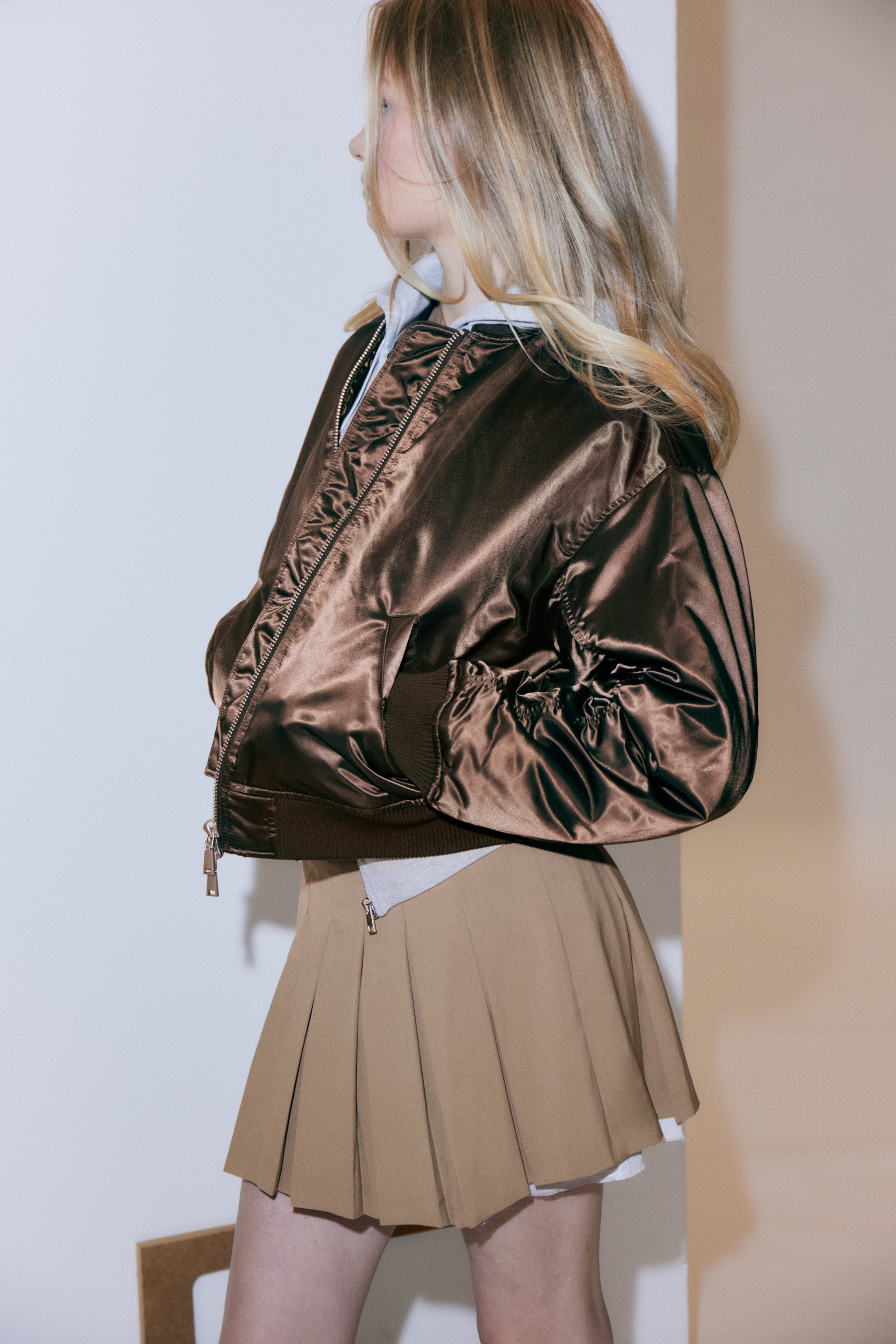 View larger image: Loose Satin Bomber Jacket - Dark Brown - Ladies | H&M GB 2