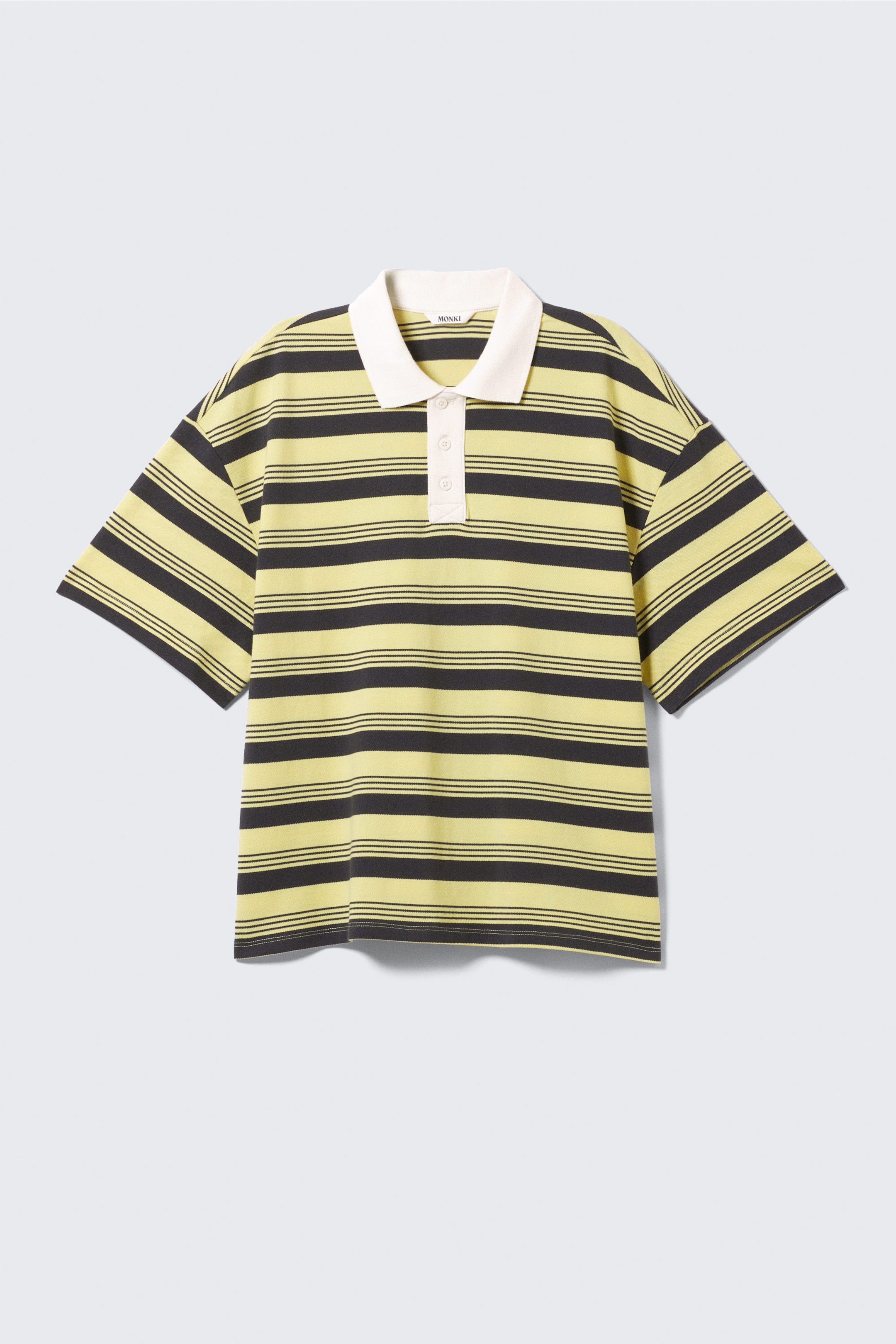 Yellow & Black Stripes - Striped Relaxed Fit Polo Shirt - 4