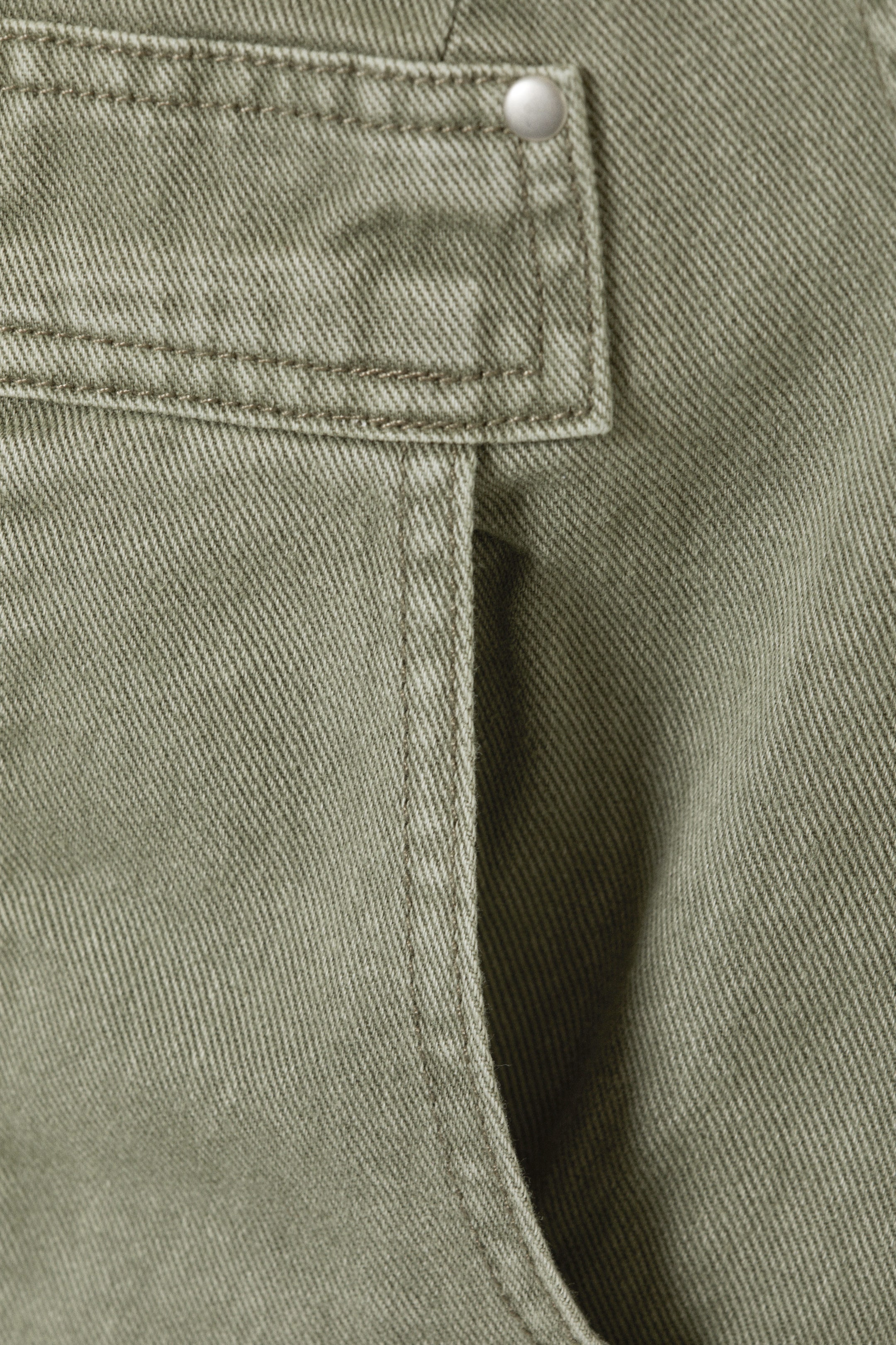 Khaki Green - Sleeveless Utility Cotton Twill Dress - 5