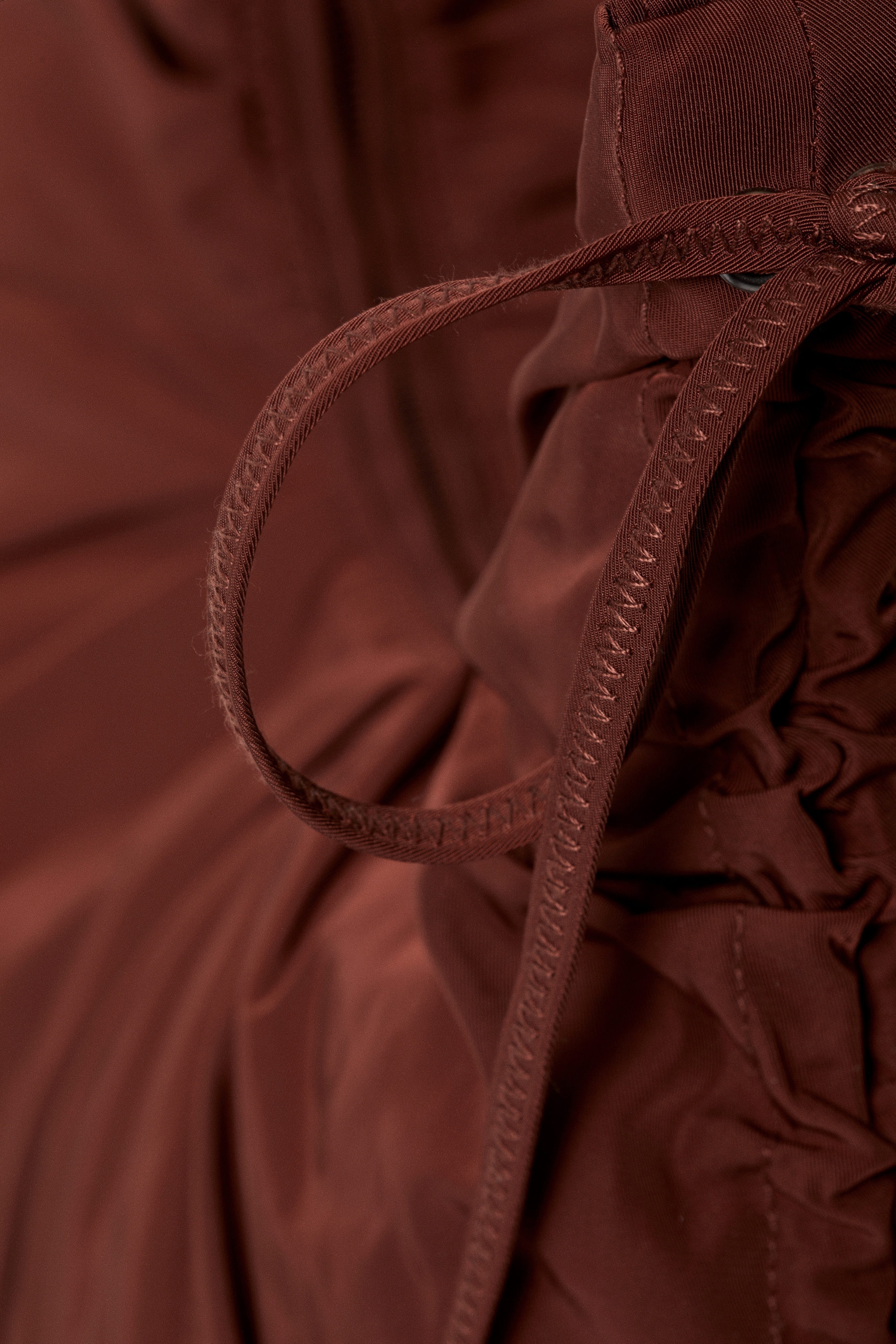 Dark Brown - Ruched Crescent Shoulder Bag - 2