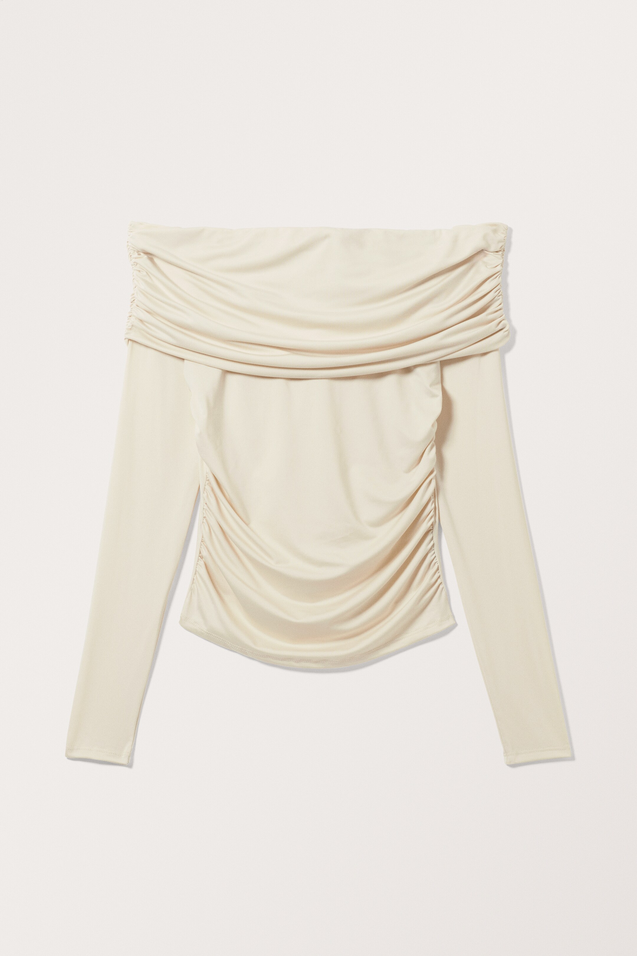 View larger image: Off Shoulder Long Sleeve Top - Dusty White - Ladies | H&M GB 1