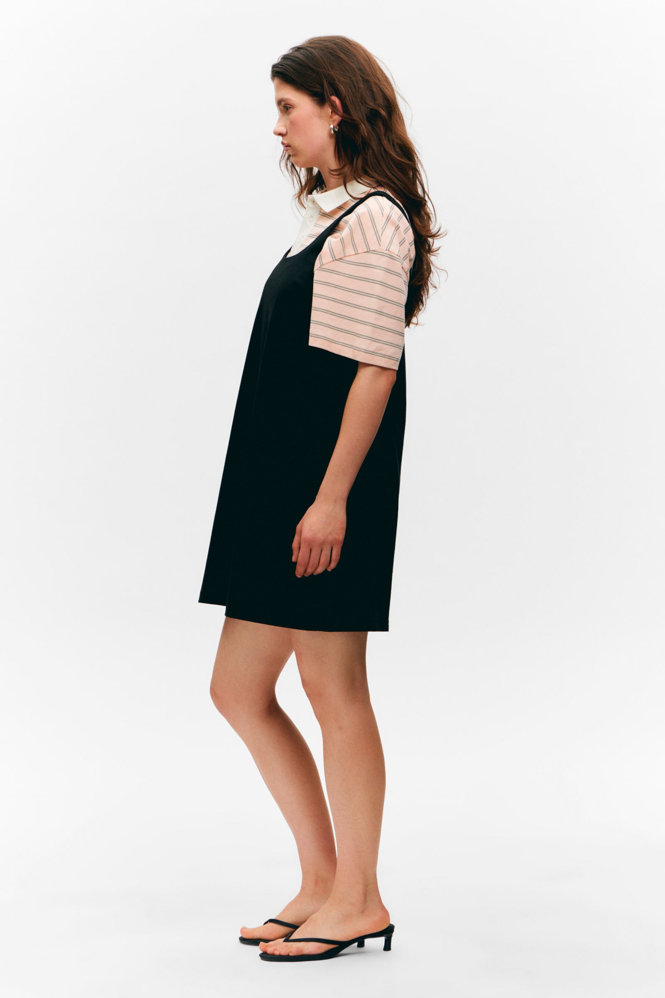 Svart - Mini pinafore klänning - 2