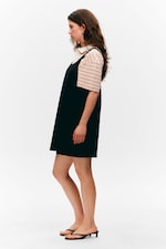 Black - Mini Pinafore Dress - 1