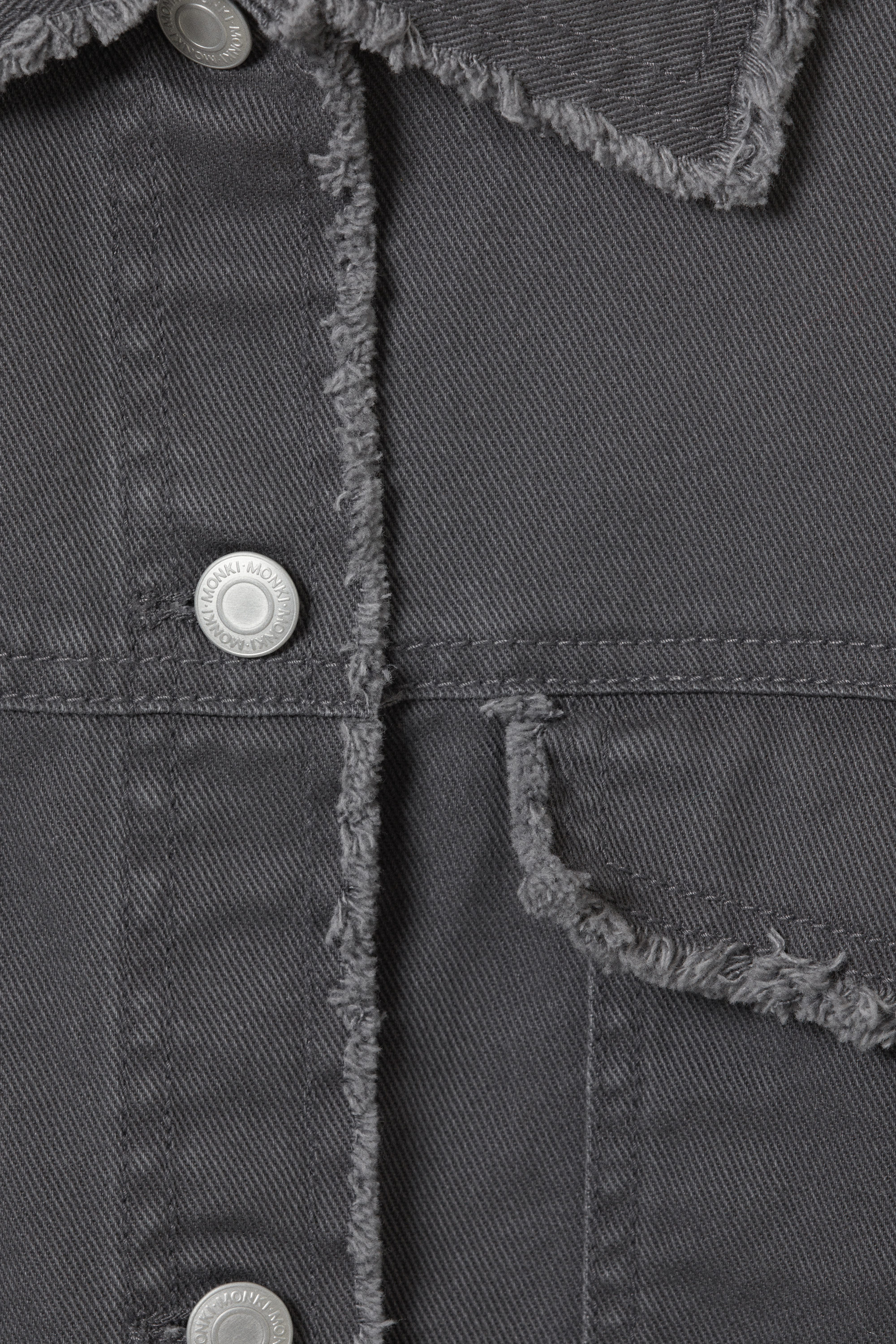 Dunkelgrau - Cropped Twilljacke mit kastigem Fit - 5
