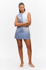 Washed Blue - Sleeveless Utility Cotton Twill Dress - 1