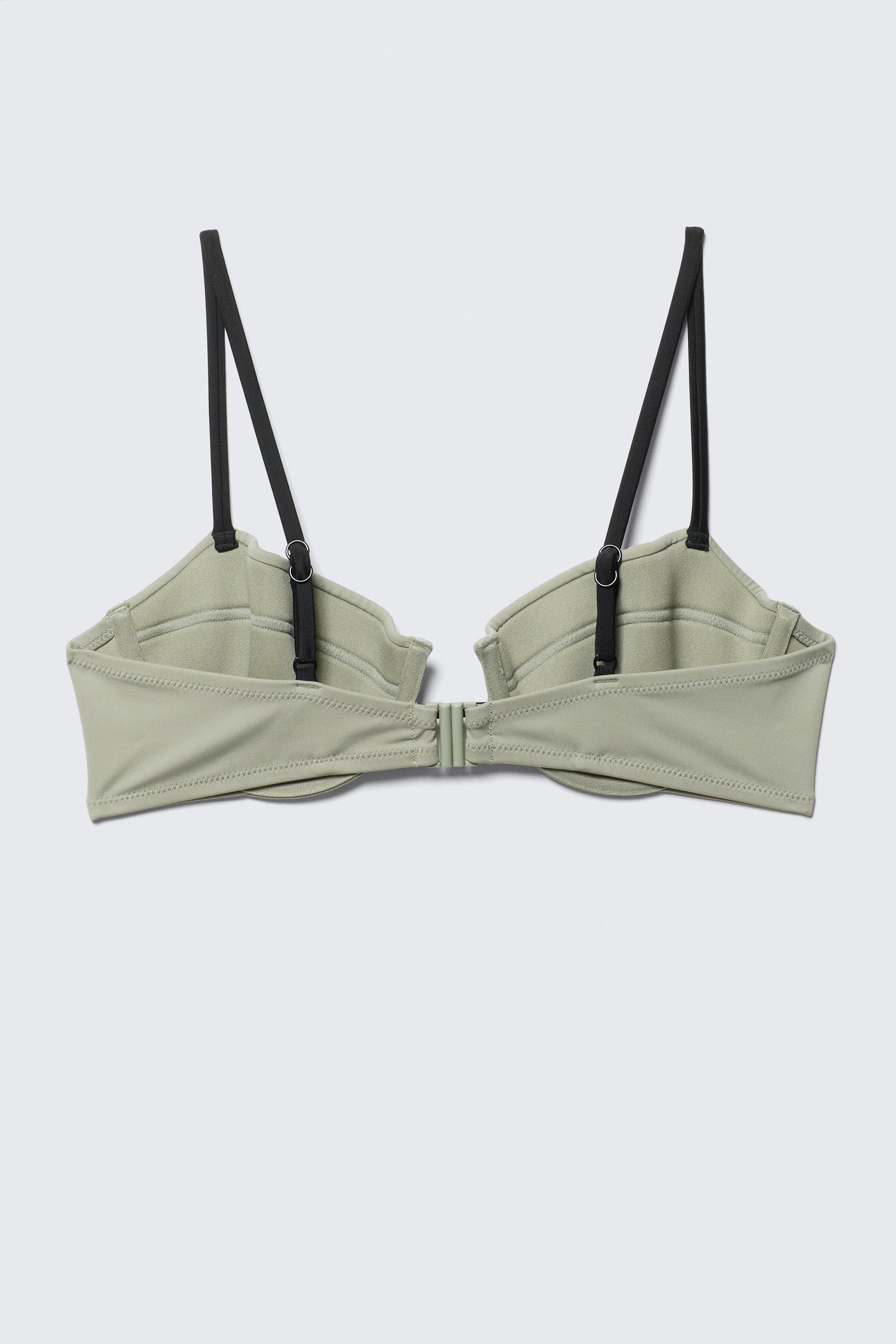 Sutien bikini cu armătură și căptușeală - Verde kaki deschis/Negru