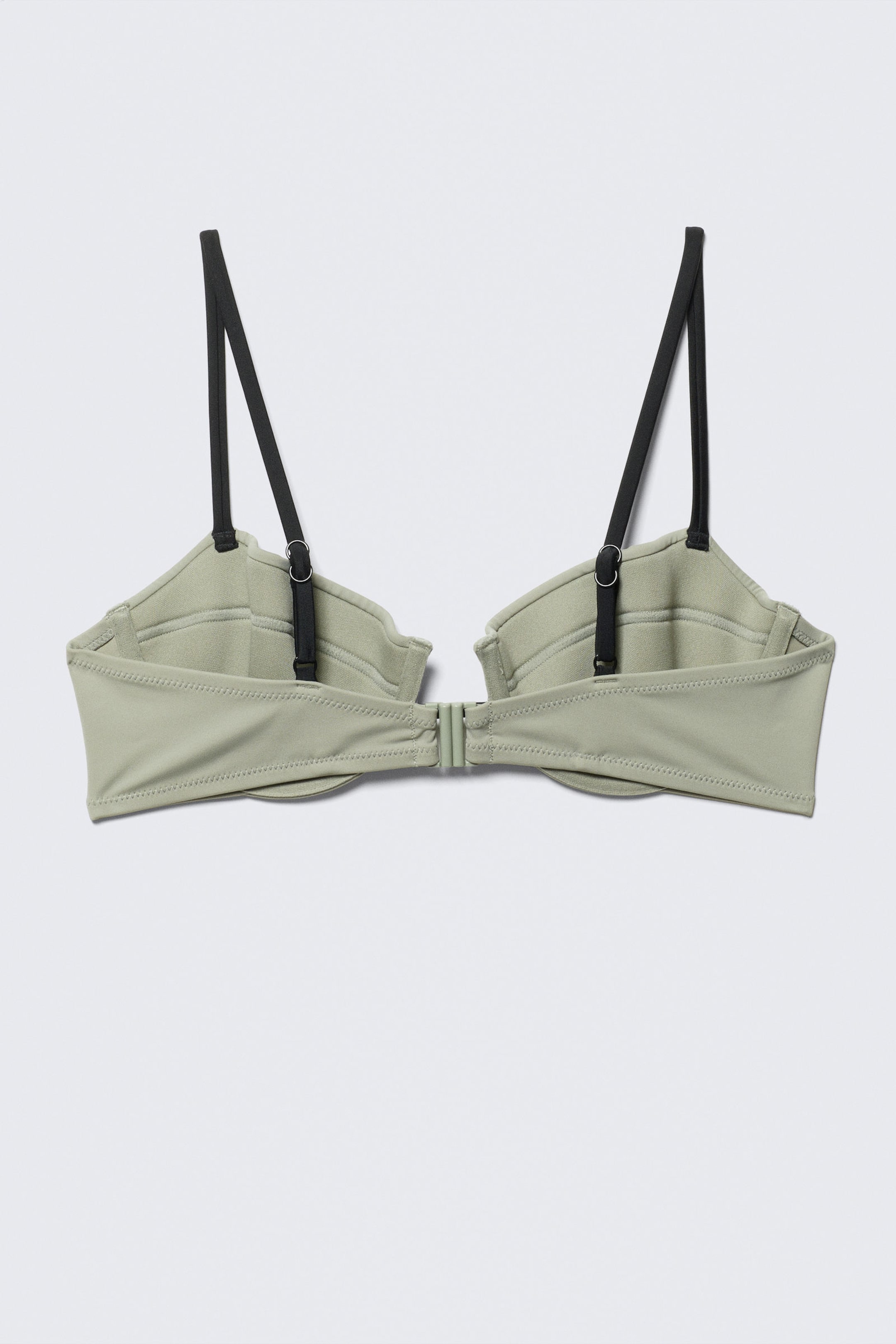 Light Khaki Green - Underwired Padded Bikini Top - 4