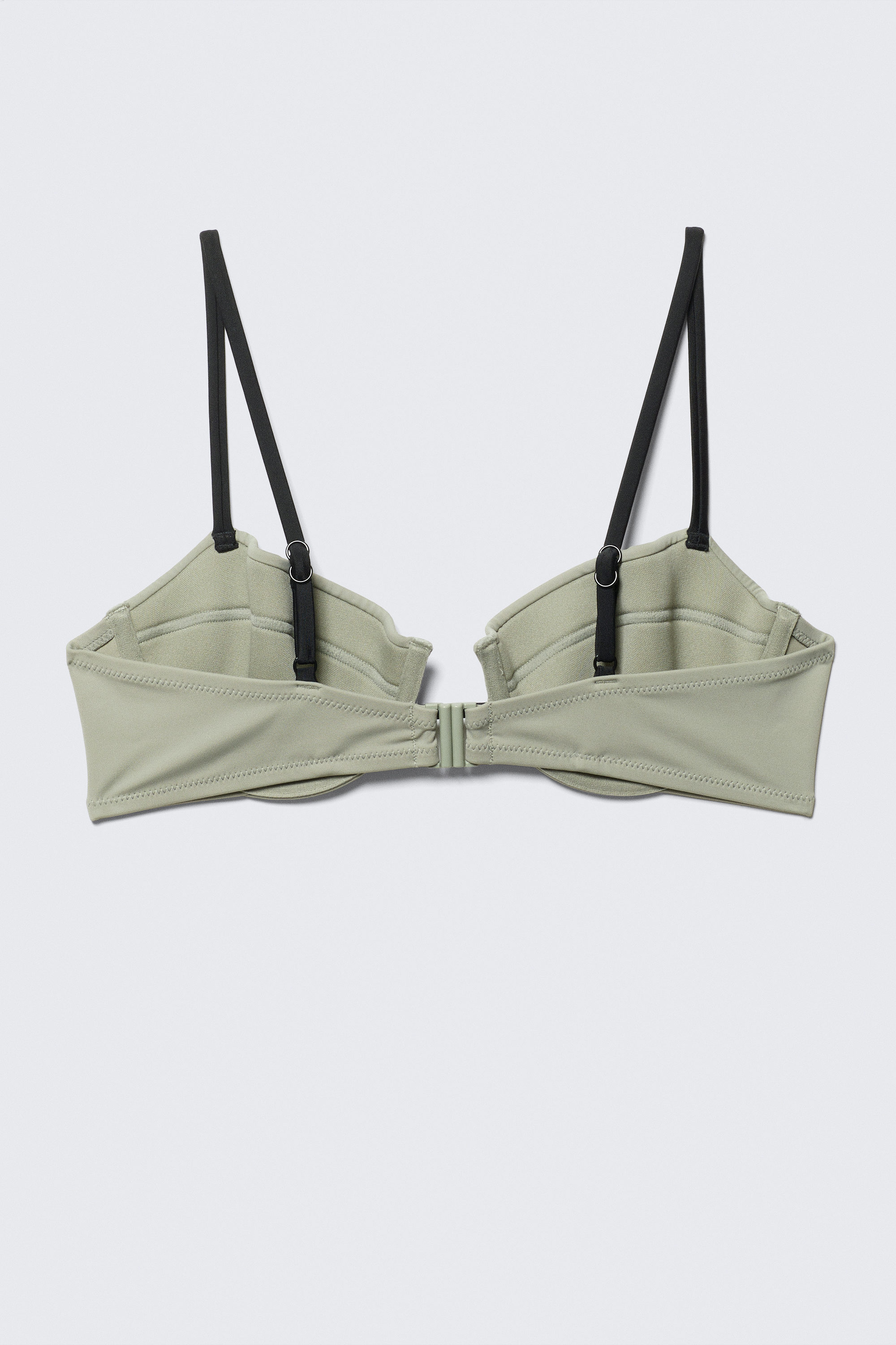 Light Khaki Green - Underwired Padded Bikini Top - 4