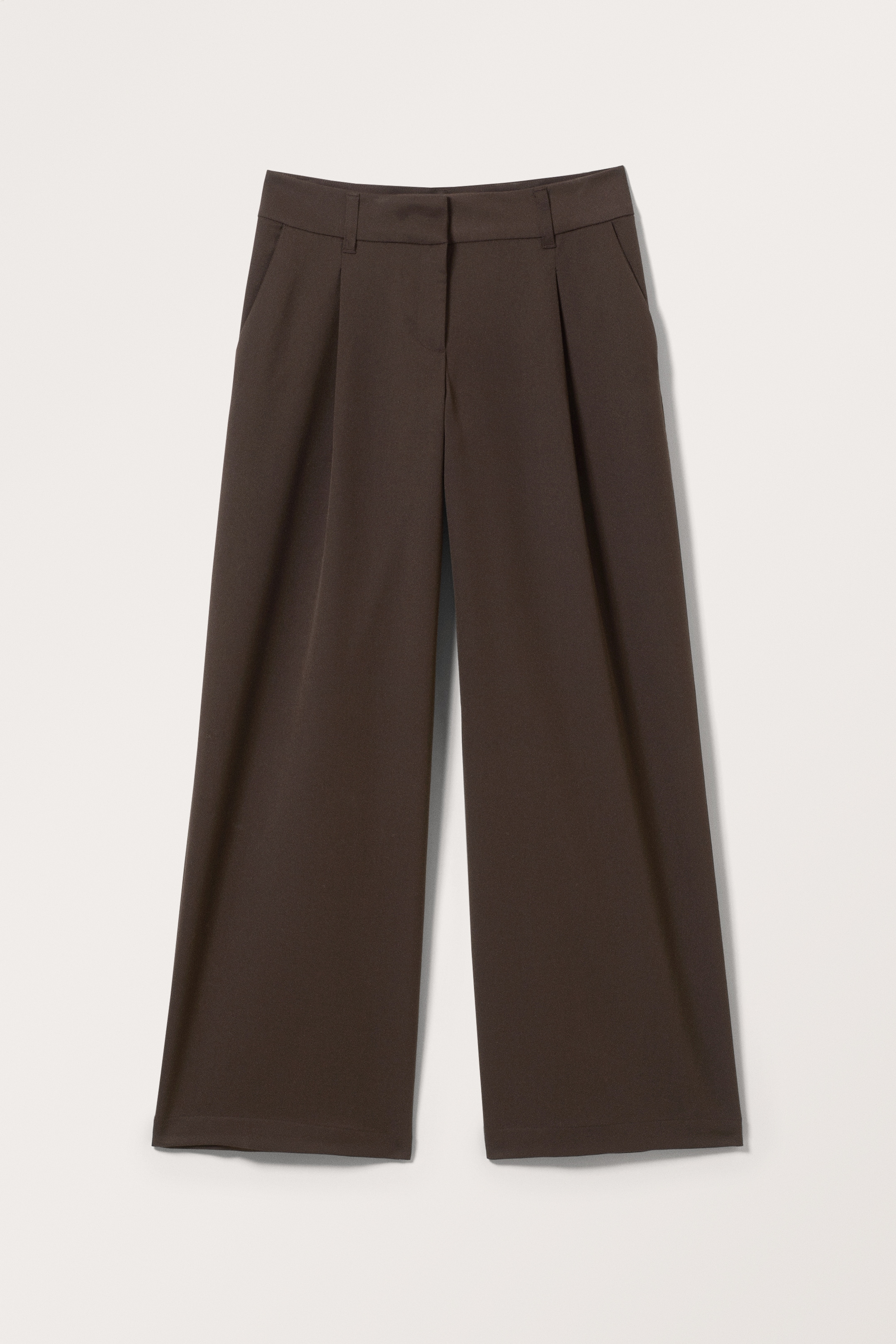Größeres Bild ansehen: Elegante Hose mit weitem Bein und niedrigem Bund - Dunkelbraun - Ladies | H&M DE 1