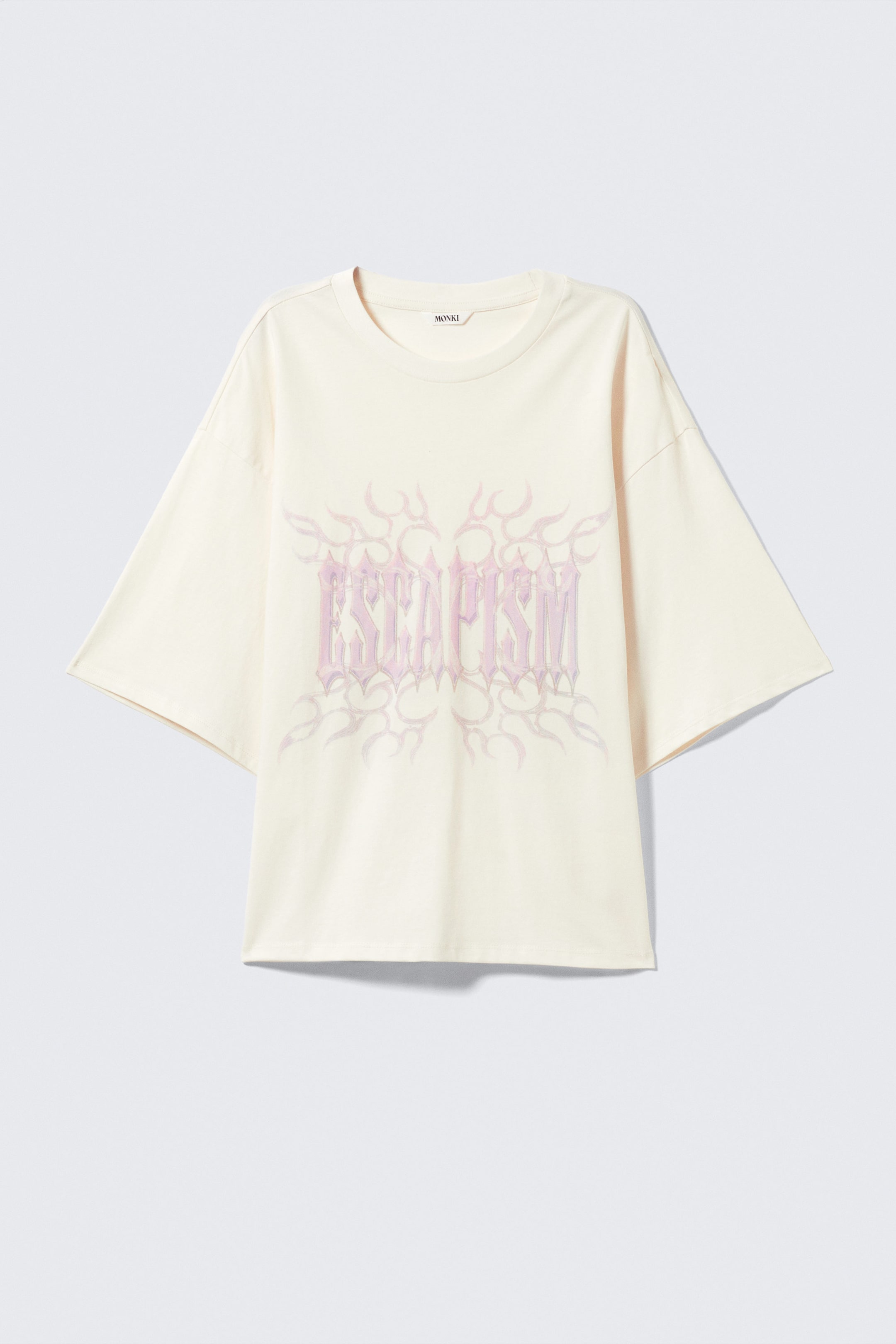 White - Escapism - Boxy Fit Printed T-Shirt - 3