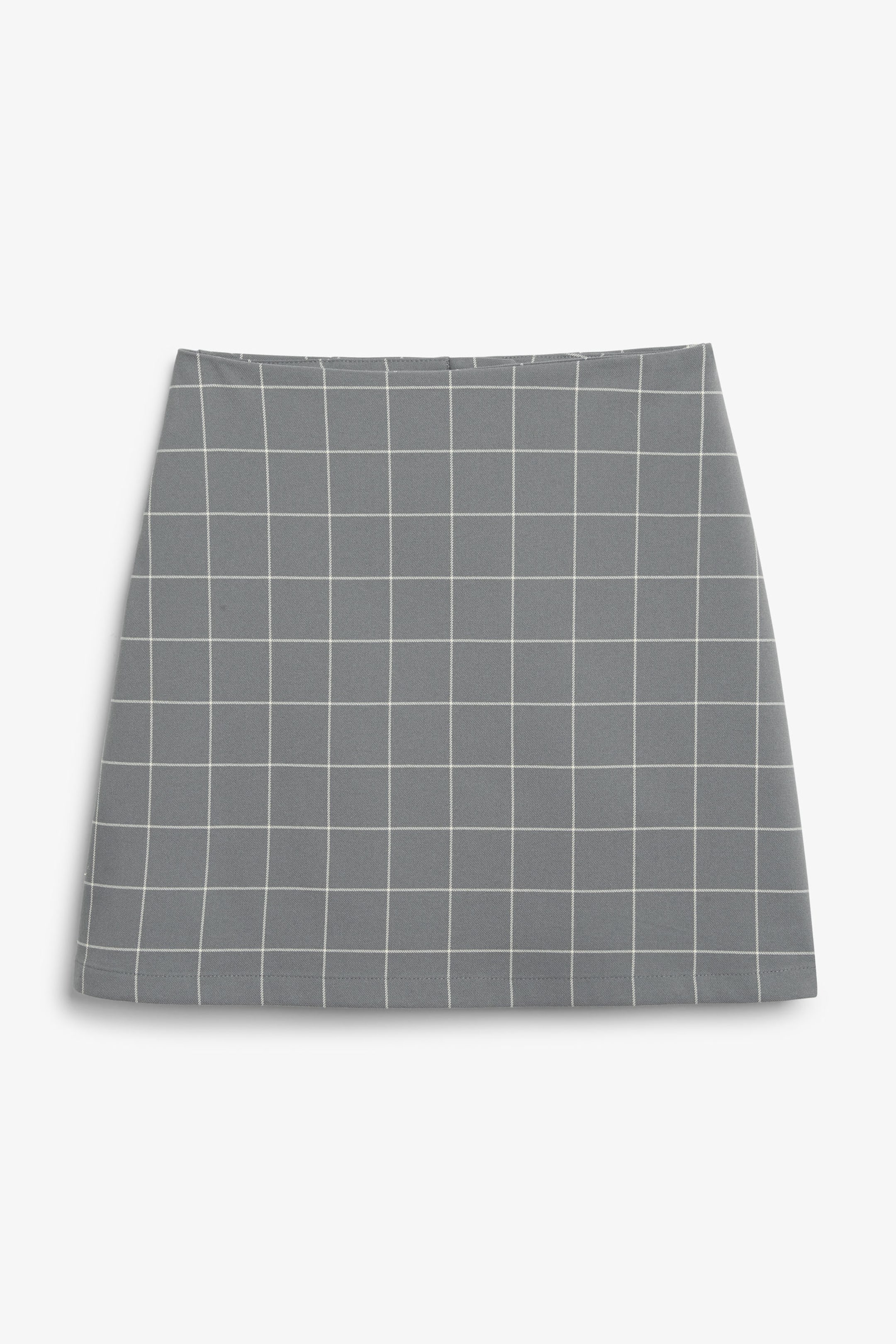 Grey grid check - A-line mini skirt - 0