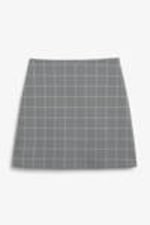 Grey grid check - A-line mini skirt - 0