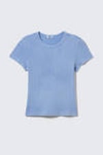 Dusty Blue - Soft Short-Sleeved Pointelle Top - 3