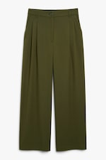 Dunkelgrün - Hose mit weitem Bein - 0