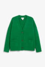 Kelly green - Relaxed knitted cardigan - 0