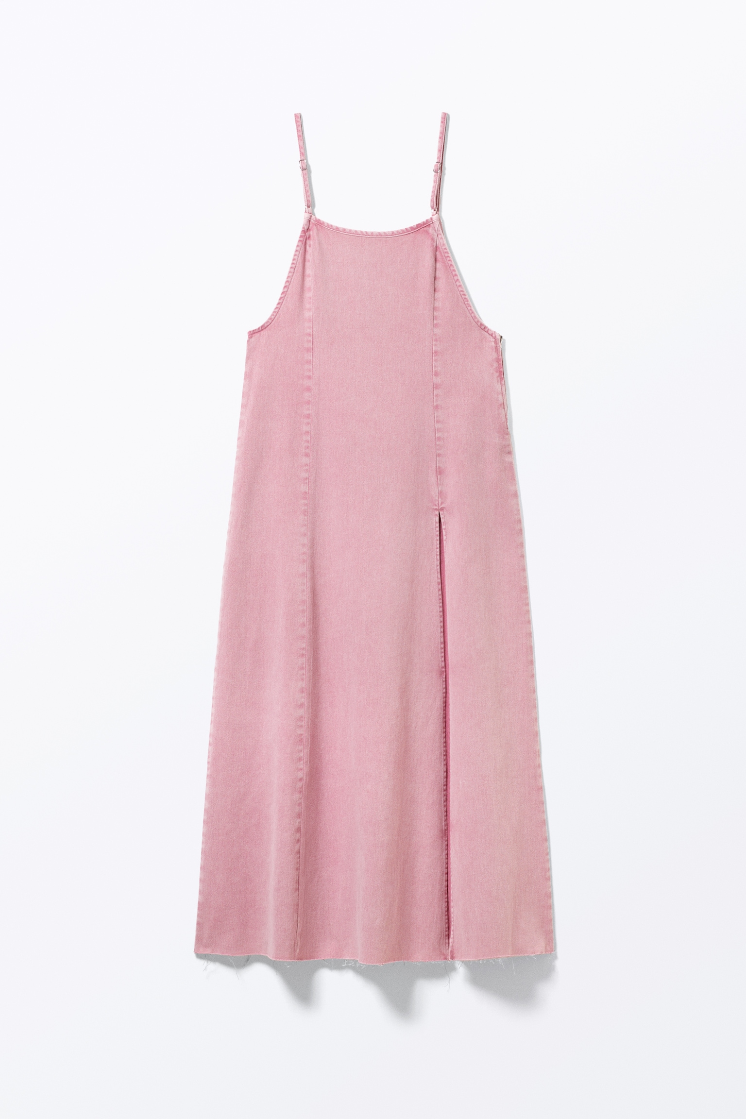 Ärmelloses Maxi-Slipkleid aus Twill - Altrosa