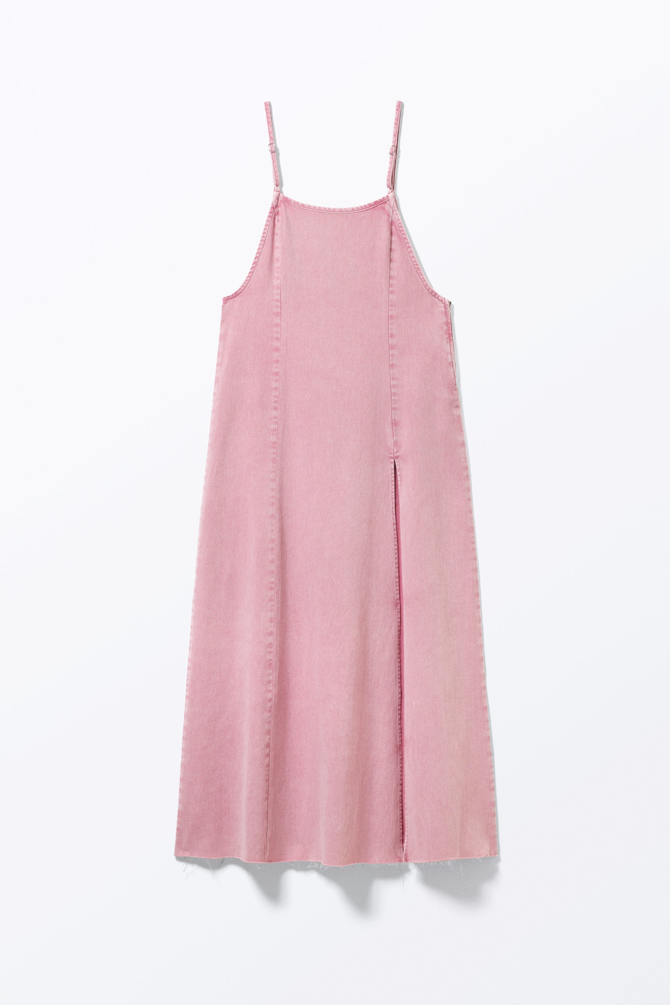 Dusty Pink - Sleeveless Twill Maxi Slip Dress - 0