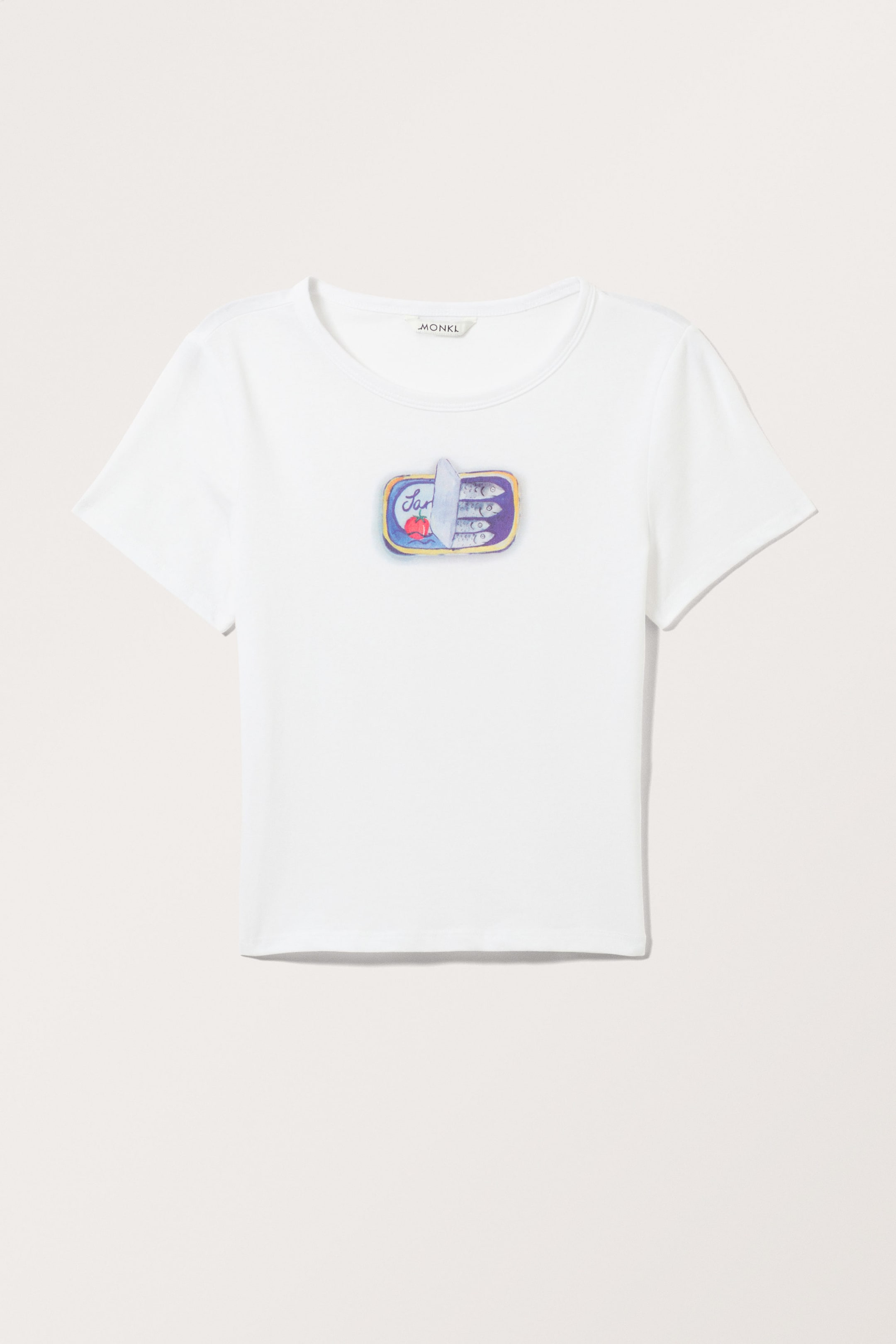 White - Sardines - Cropped t-shirt - 0