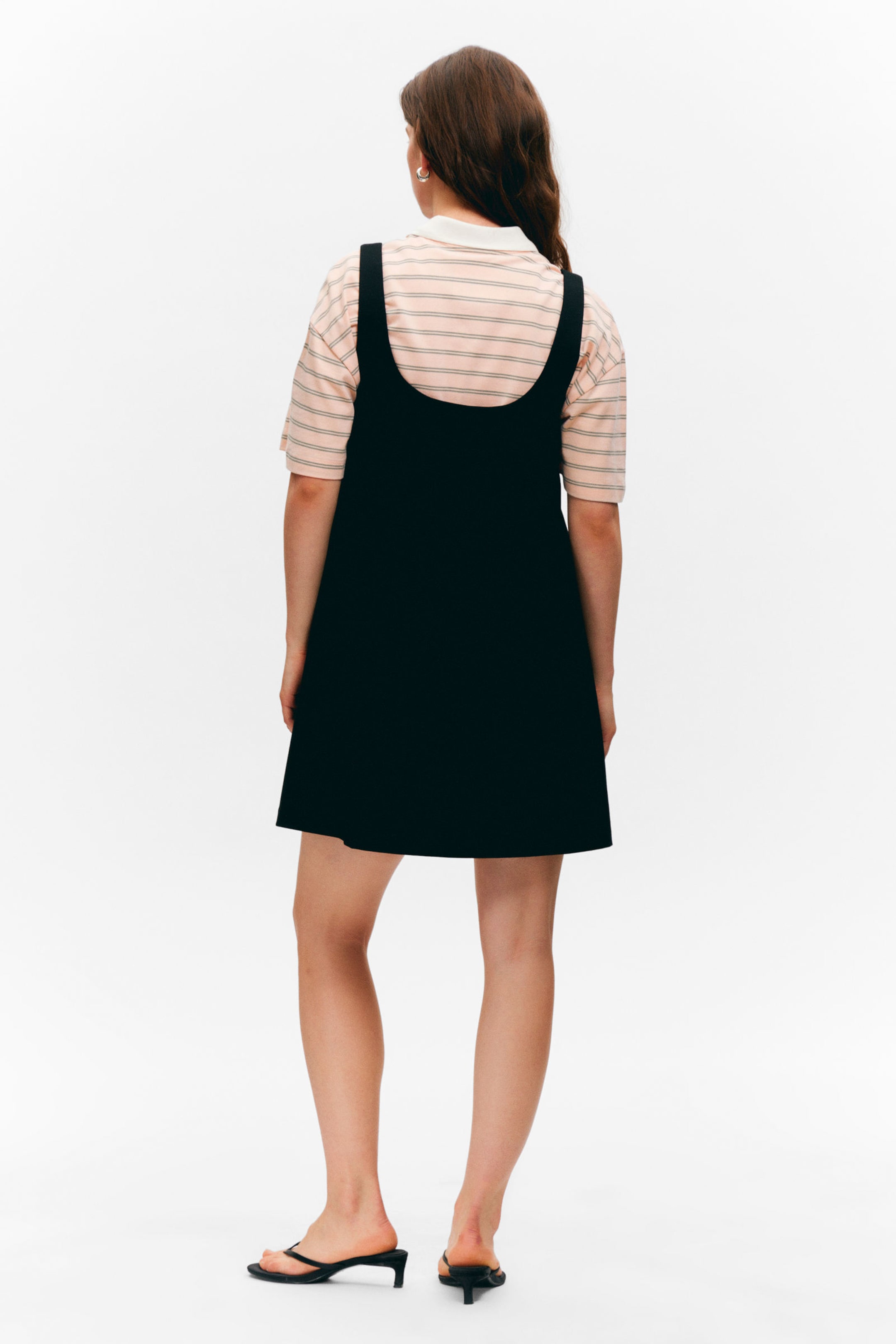 Black - Mini Pinafore Dress - 2