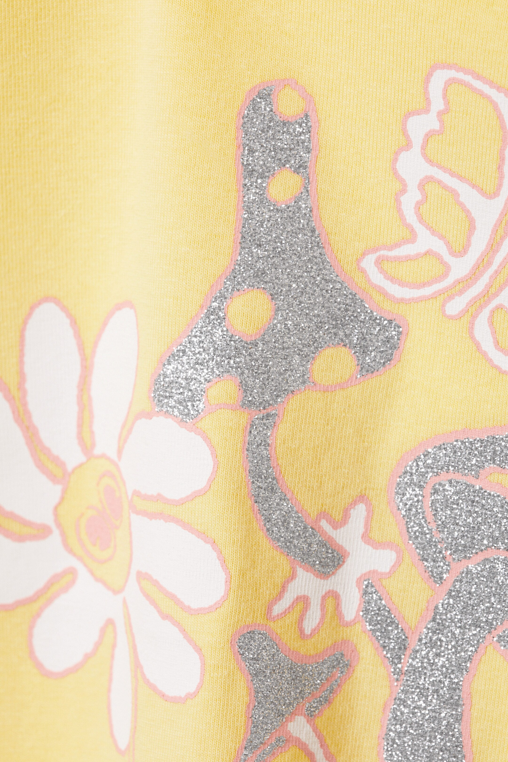 Yellow - silver mushrooms - Cropped t-shirt - 1