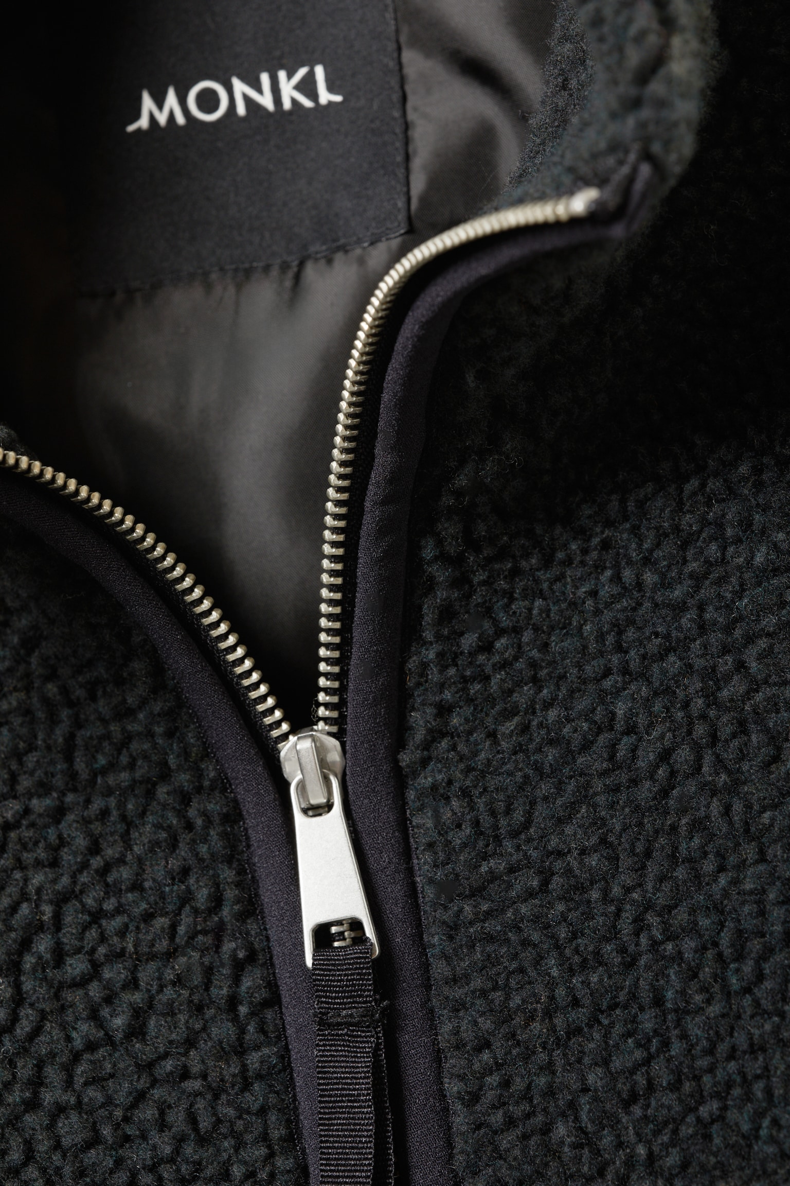 Loose Fleece Zip Jacket - Black/Brown/White/Yellow/Dusty White - Pink Lining/White/Khaki/Pink - 3