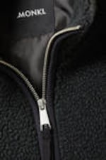 Black - Loose Fleece Zip Jacket - 4
