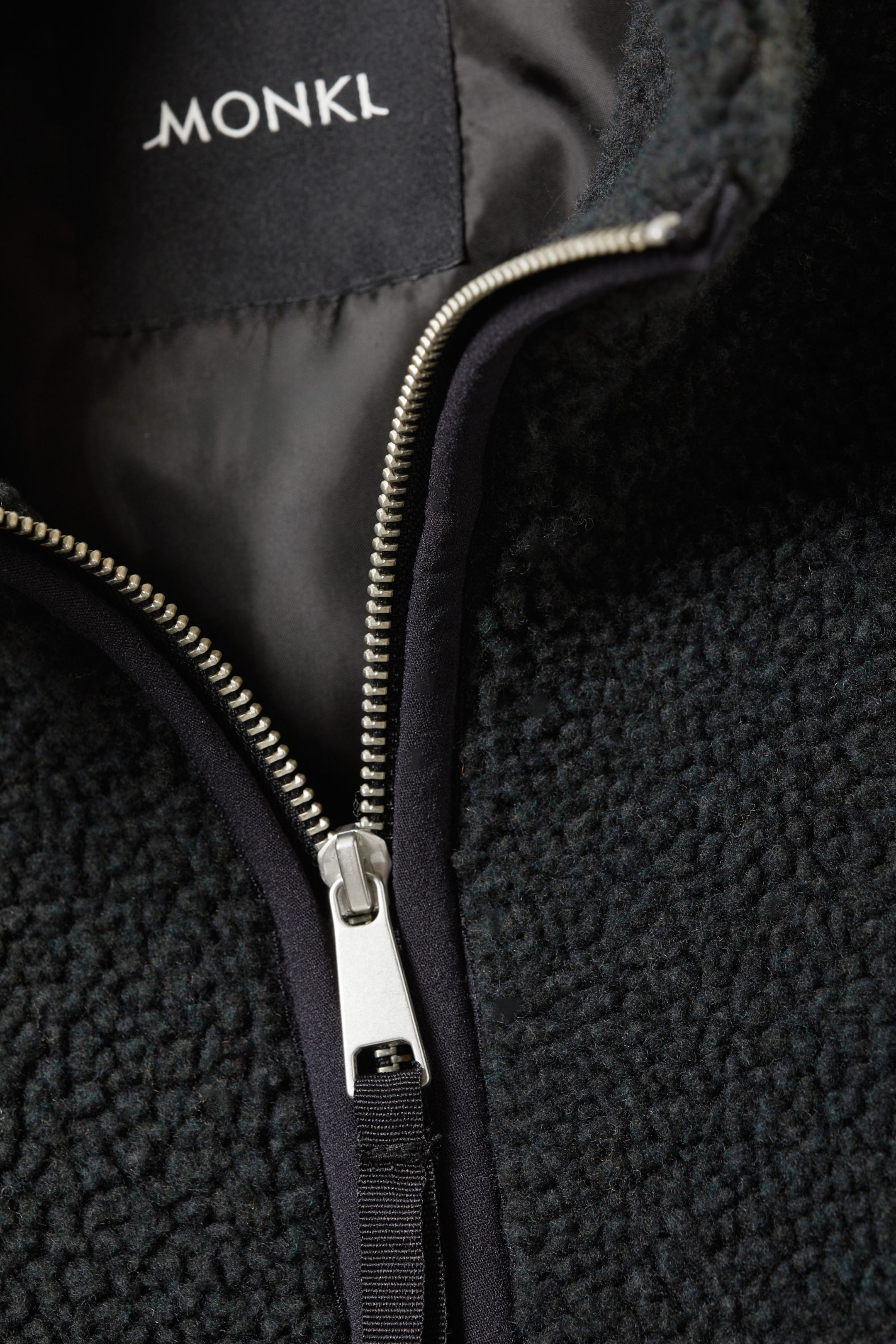 Schwarz - Lockere Fleecejacke mit Reißverschluss - 2