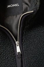 Schwarz - Lockere Fleecejacke mit Reißverschluss - 1