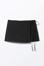 Black - Mini Wrap Skort - 0