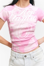 Pink Stardust - Contrast Stitch Fitted T-Shirt - 1