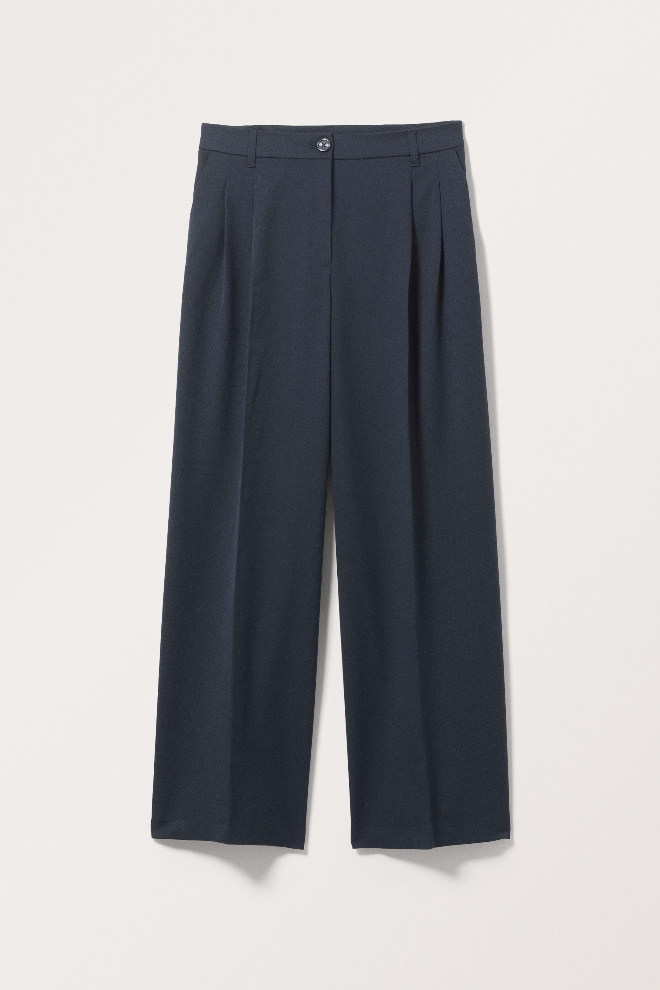 Navy Blue - Wide Leg Trousers - 0