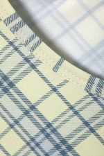 Yellow - Blue Check - Cropped t-shirt - 1