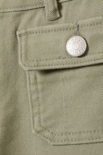 Khaki Green - Low Waisted Bootcut Twill Trousers - 5