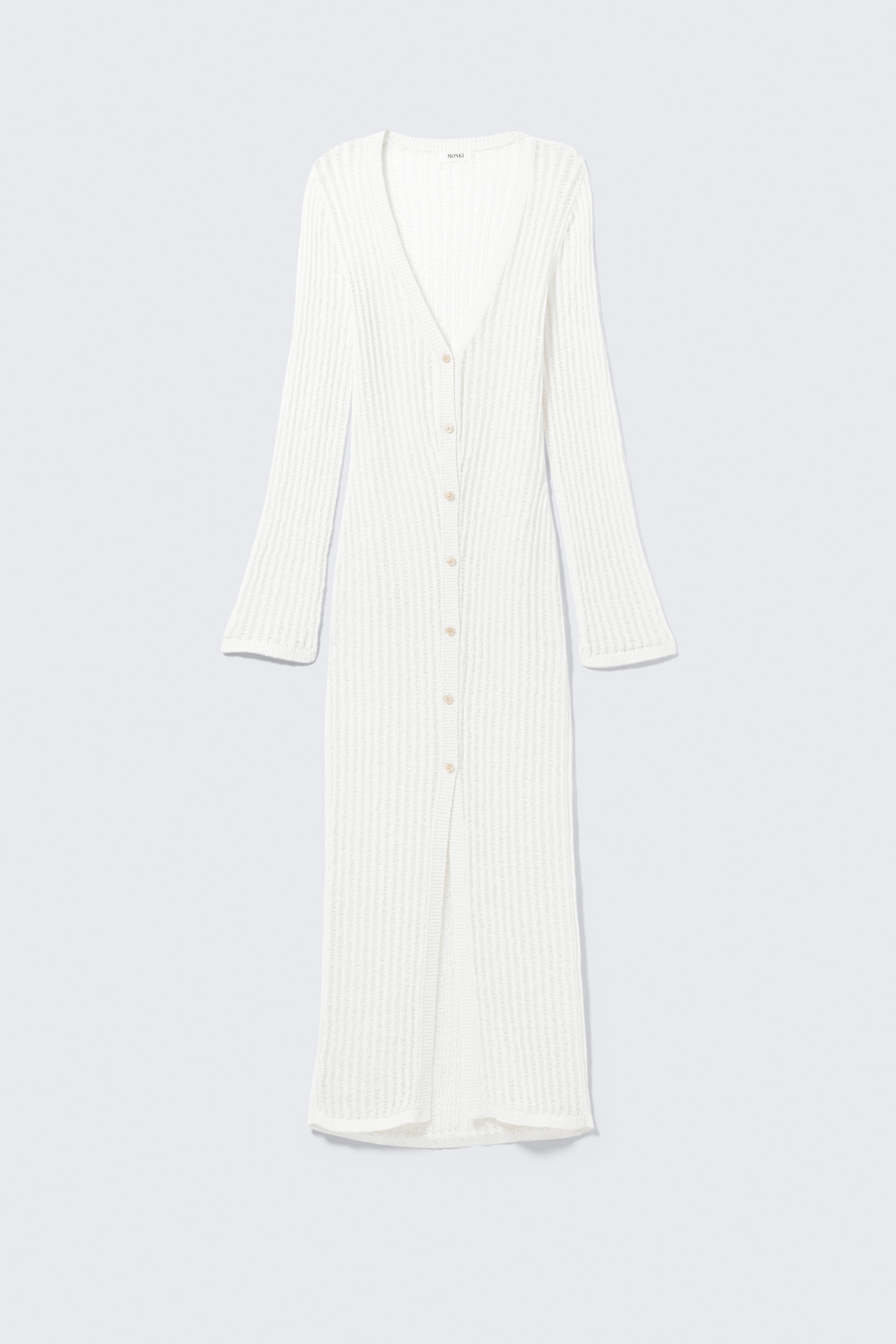 Ingrandisci l'immagine: Open-Knit V-neck Maxi Cardigan - White - DONNA | H&M CH 5
