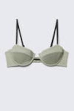 Light Khaki Green - Underwired Padded Bikini Top - 3