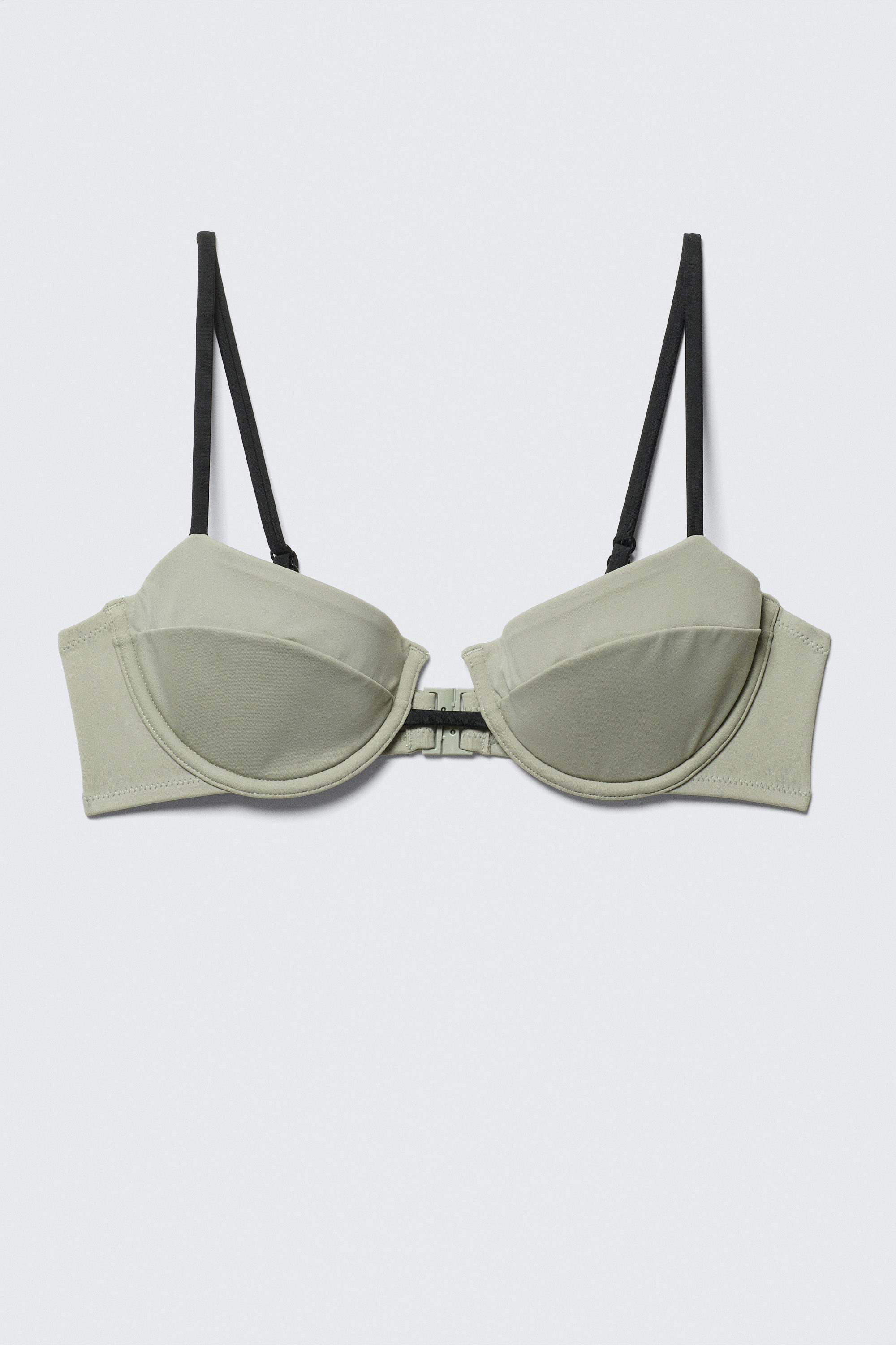 Light Khaki Green - Underwired Padded Bikini Top - 3