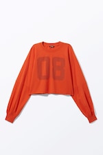 Bright Orange - 08 - Cropped Long-Sleeved T-shirt - 0